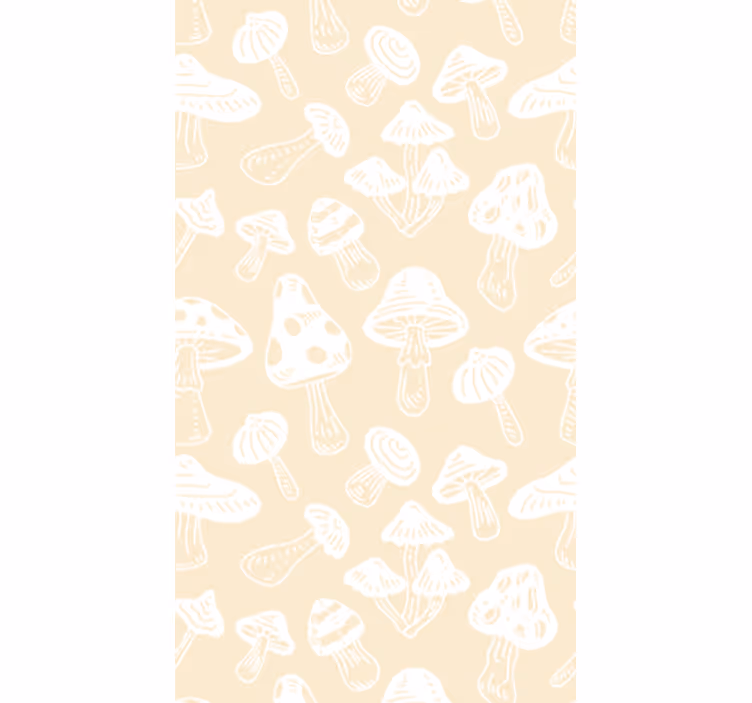Estore de rolo sala de jantar com desenhos de cogumelos bege - TenStickers