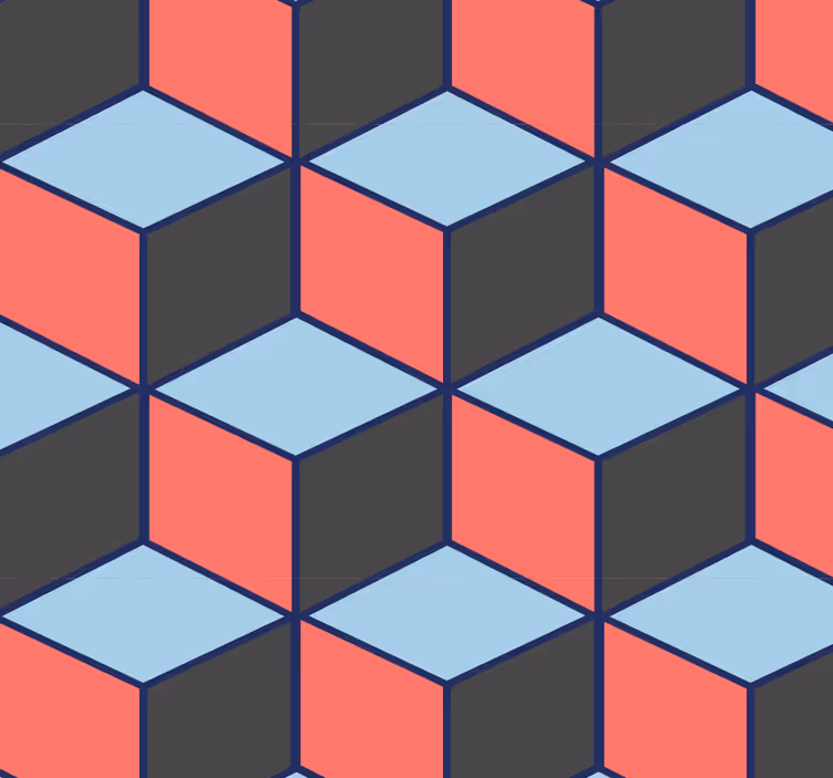 Estore de rolo sala de jantar quadrados geométricos 3d - TenStickers