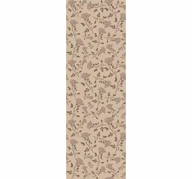 Estore de rolo sala de jantar padrão rosa vintage marrom - TenStickers