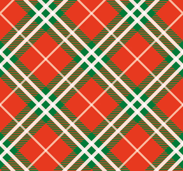 Estore de rolo sala de jantar tartã escocês vermelho e verde - TenStickers