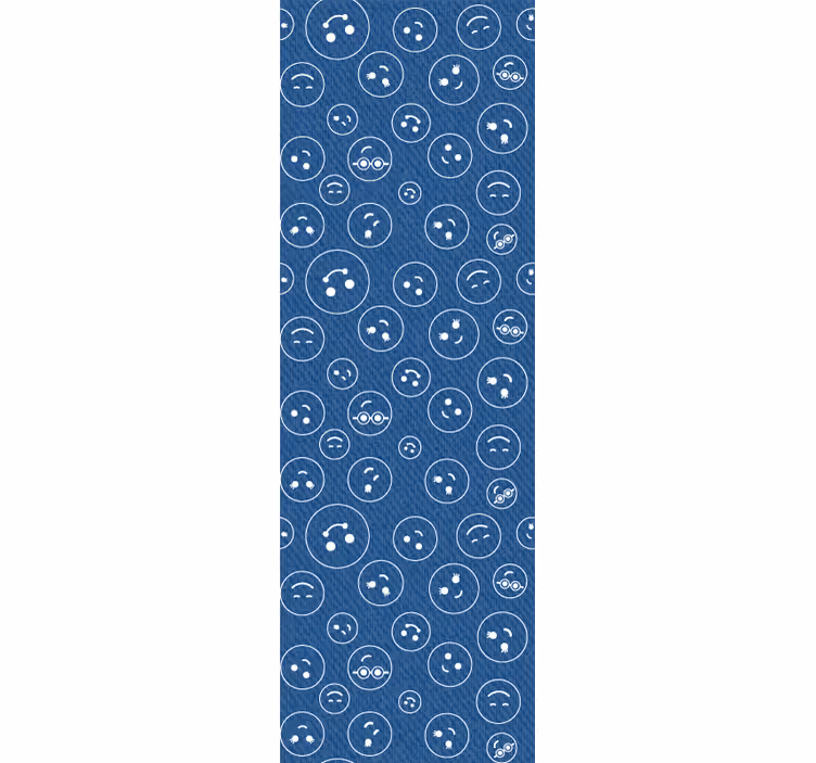 Estore de rolo juvenil rostos sorridentes azuis - TenStickers