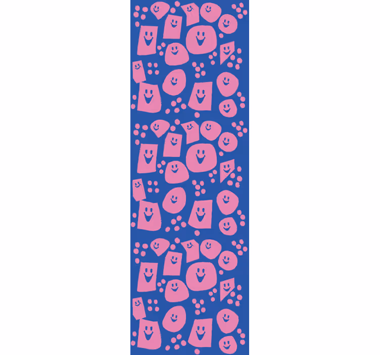 Estore de rolo juvenil com rostos sorridentes geométricos - TenStickers