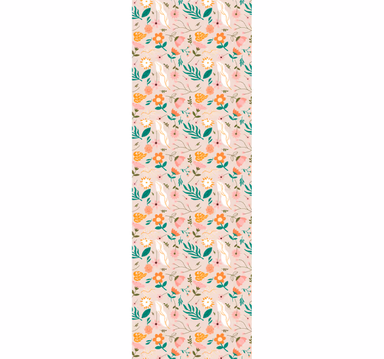 Estore de rolo juvenil padrão de flores delicadas pastel - TenStickers