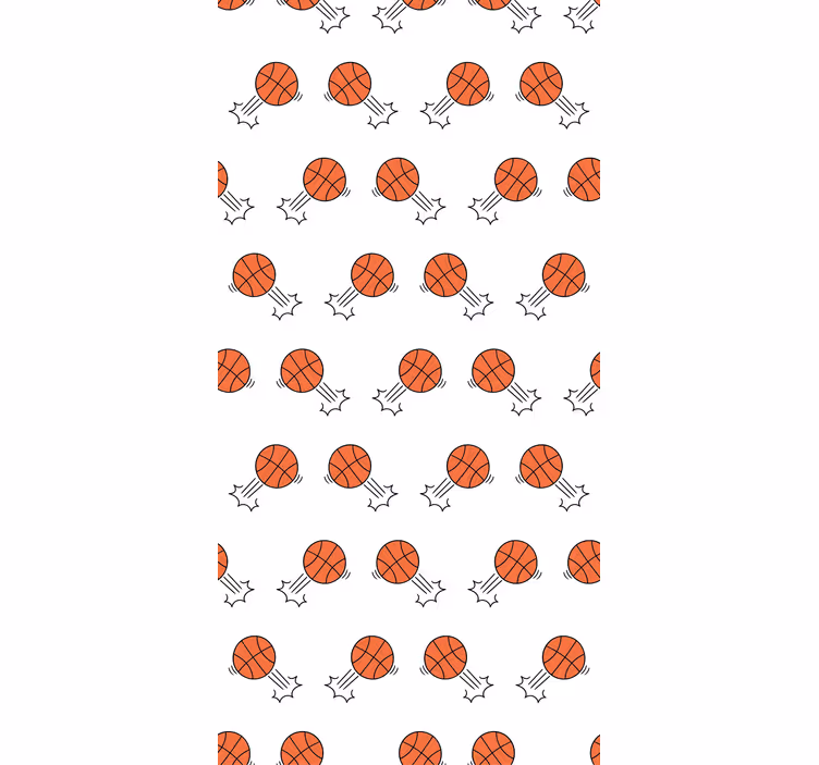 Estore de rolo juvenil fundo de basquetes desenhados à mão - TenStickers