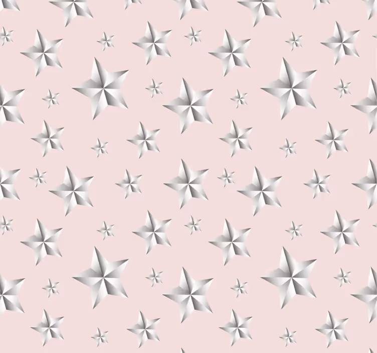 Estore de rolo juvenil estrelas brancas fundo rosa - TenStickers