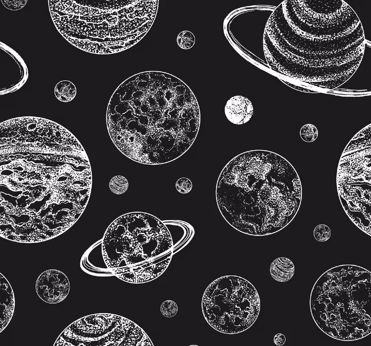 Estore de rolo juvenil espaço preto e branco - TenStickers