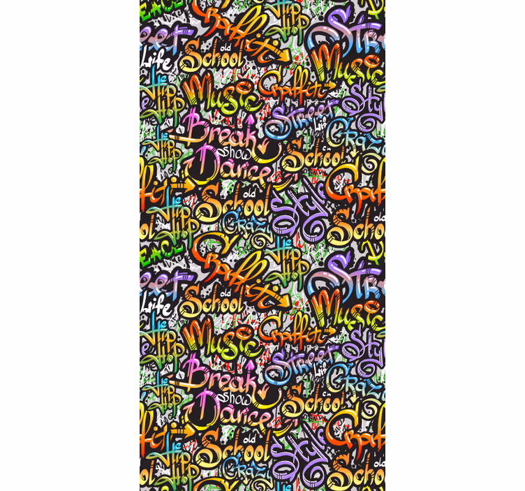 Estore de rolo juvenil com texto de graffiti na parede - TenStickers