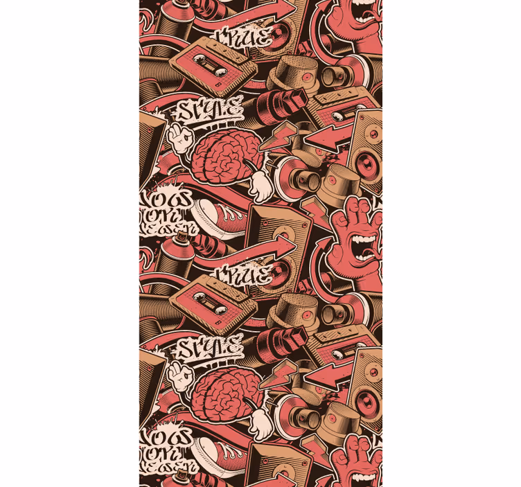 Estore de rolo juvenil trabalho em graffiti vermelho - TenStickers