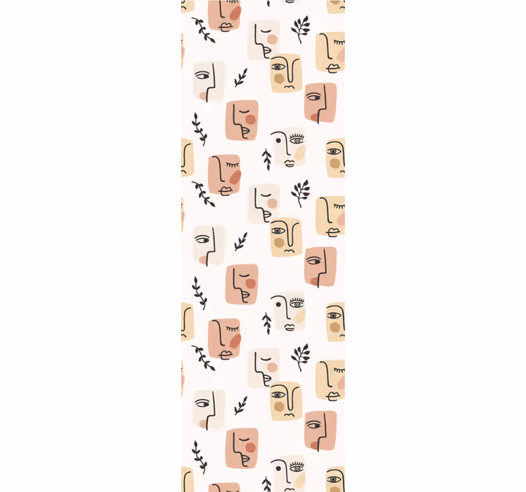 Estore de rolo juvenil com padrão de rostos abstratos - TenStickers