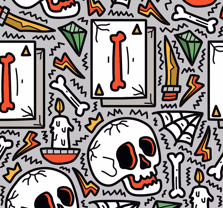 Estore de rolo juvenil grafite de caveira - TenStickers