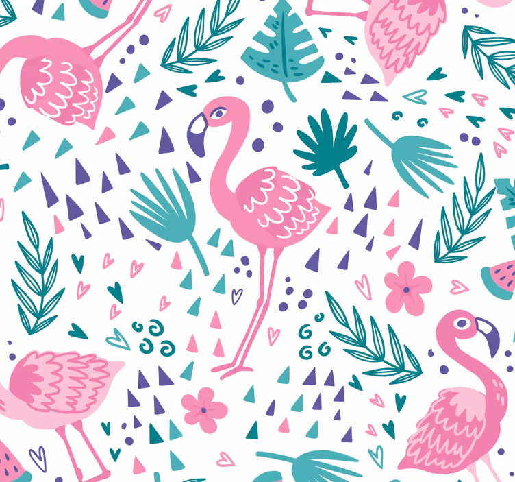 Estore de rolo juvenil com estampa de flamingo - TenStickers