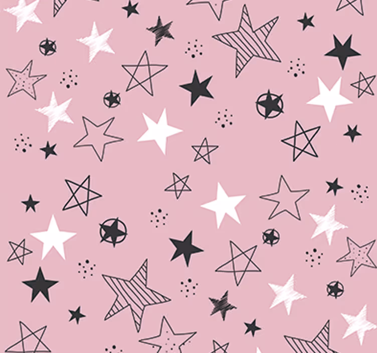Estore de rolo juvenil estrelas rosas - TenStickers