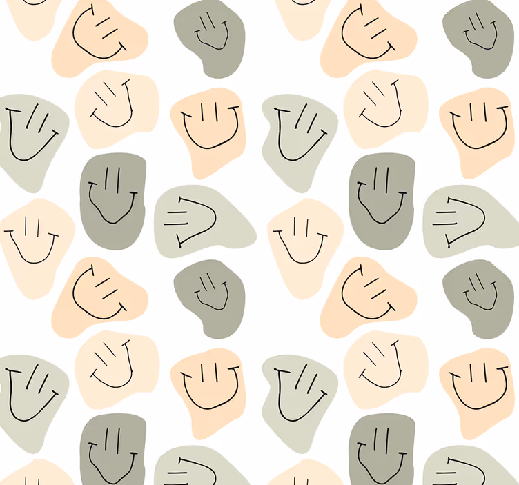 Estore de rolo juvenil rostos sorridentes neutros - TenStickers