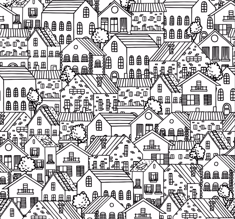 Estore de rolo modernos com motivos de cidade - TenStickers