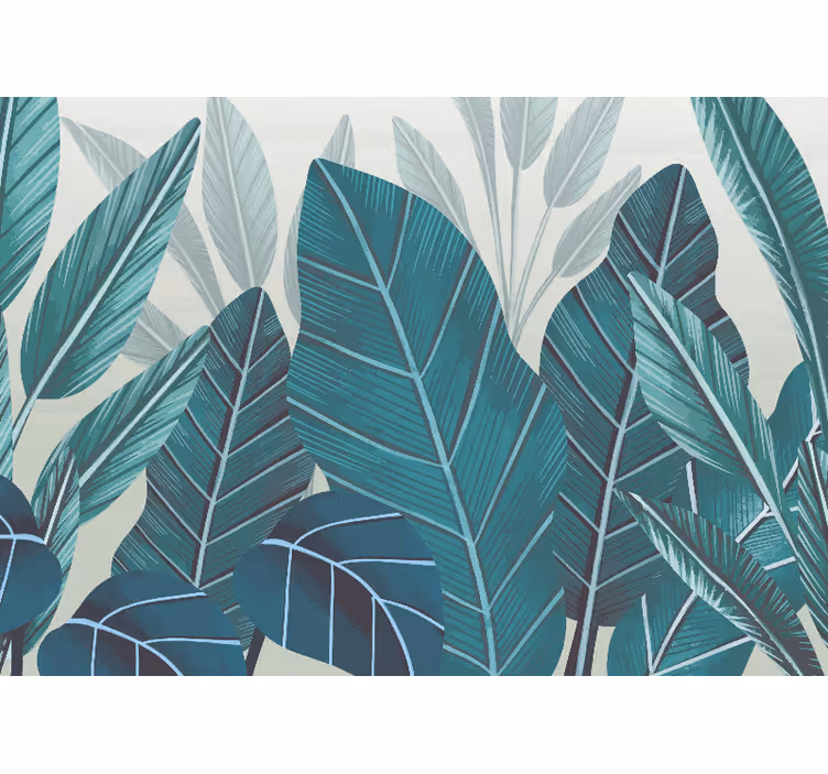 Estore de rolo para cozinha folhas tropicais em aquarela 3d - TenStickers