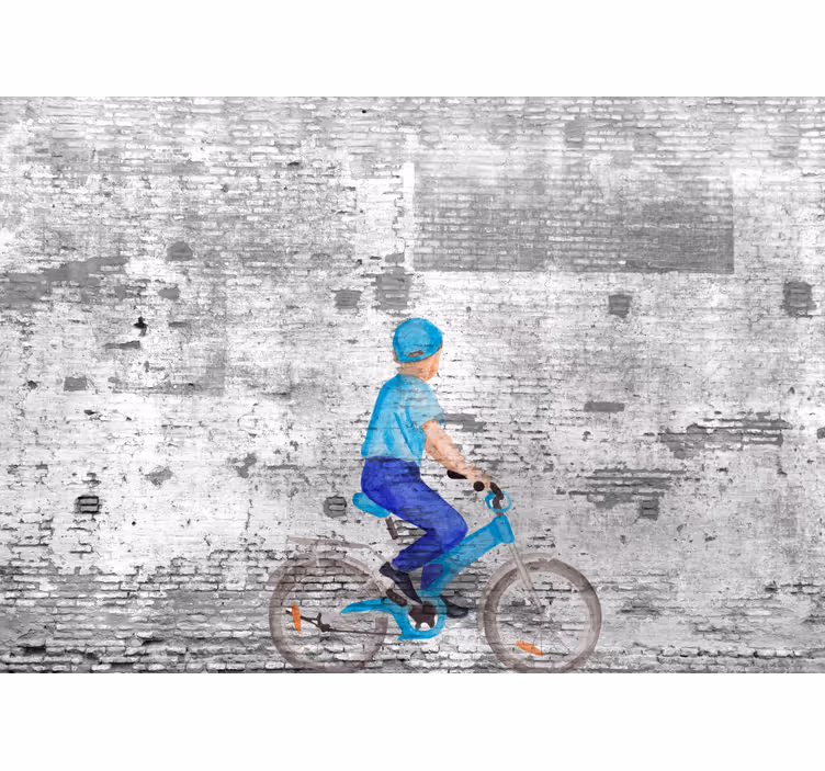 Estore de rolo para cozinha crianças na bicicleta grafite - TenStickers