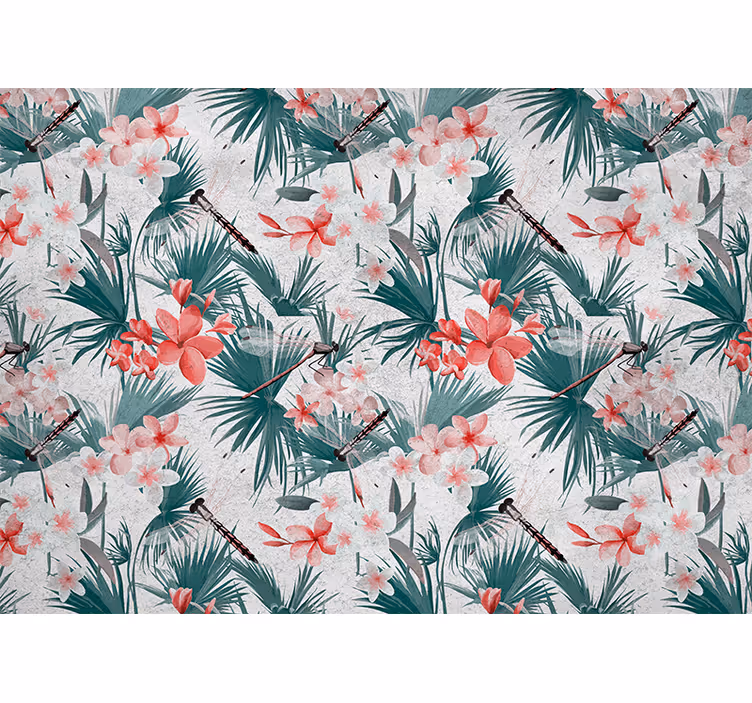 Estore de rolo para cozinha plantas e flores tropicais - TenStickers