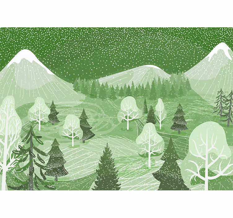 Estore de rolo para cozinha floresta vintage verde - TenStickers