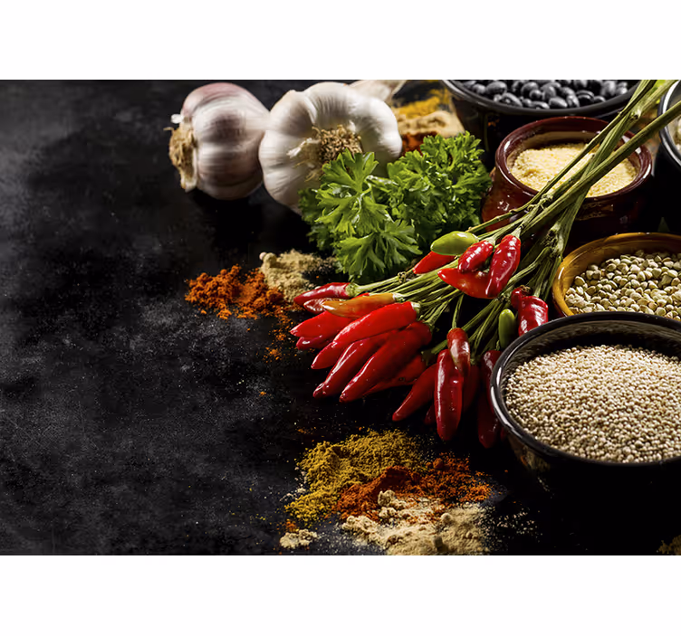 Estore de rolo para cozinha cozinhando com especiarias - TenStickers