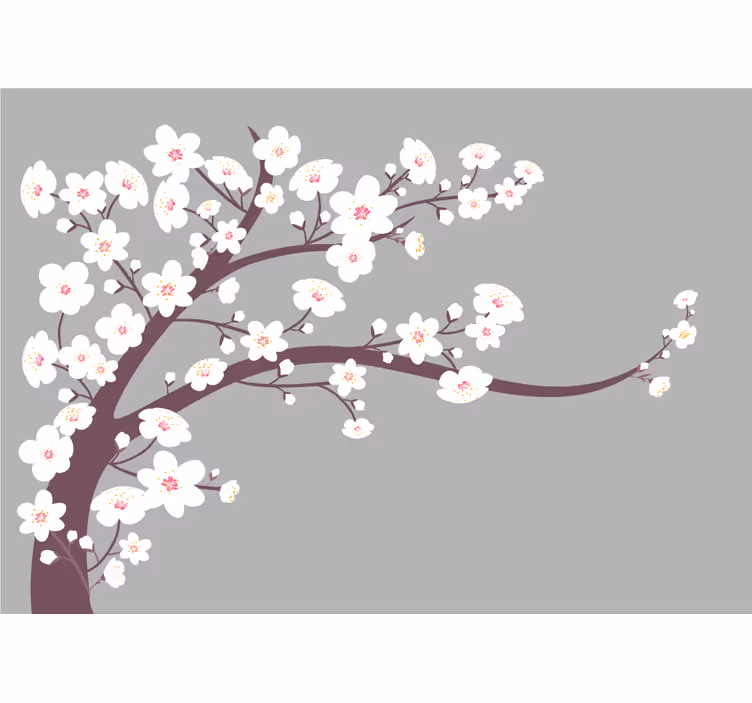 Estore de rolo para cozinha flores brancas fundo cinza - TenStickers