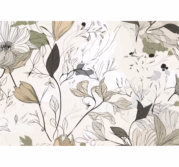 Estore de rolo para cozinha flores desenhadas - TenStickers