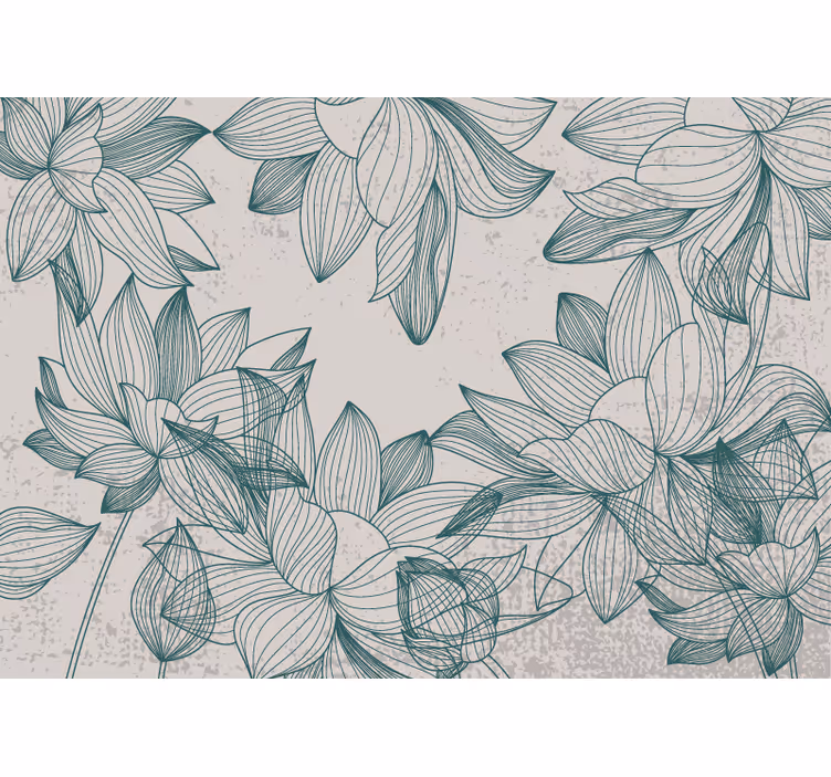Estore de rolo para cozinha silhuetas de flores - TenStickers