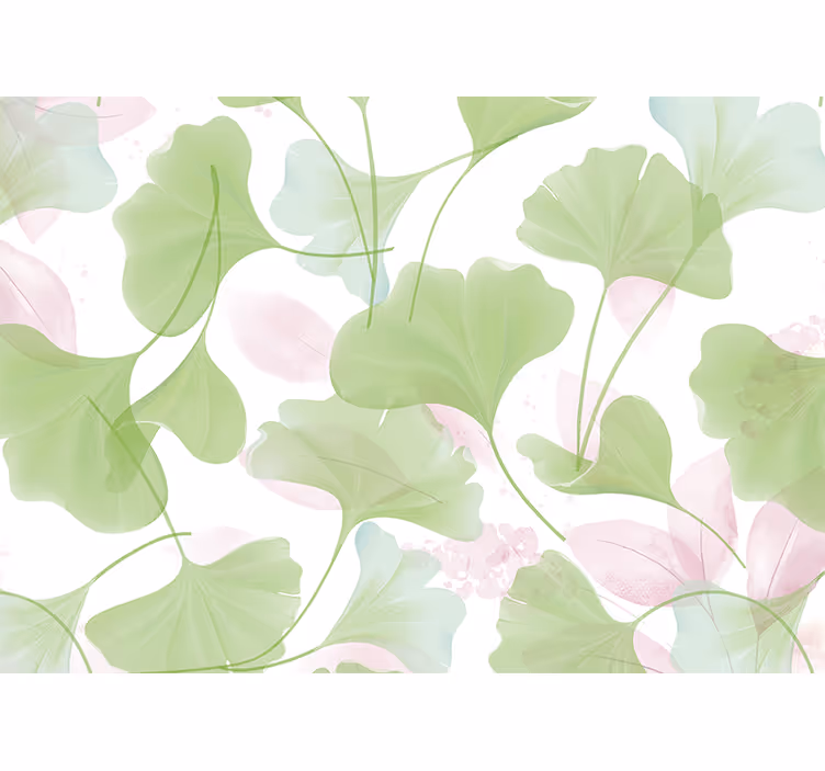 Estore de rolo para cozinha folhas ginko em aquarela - TenStickers