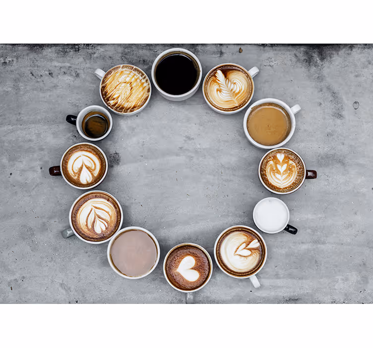 Estore de rolo para cozinha canecas de café em círculo - TenStickers