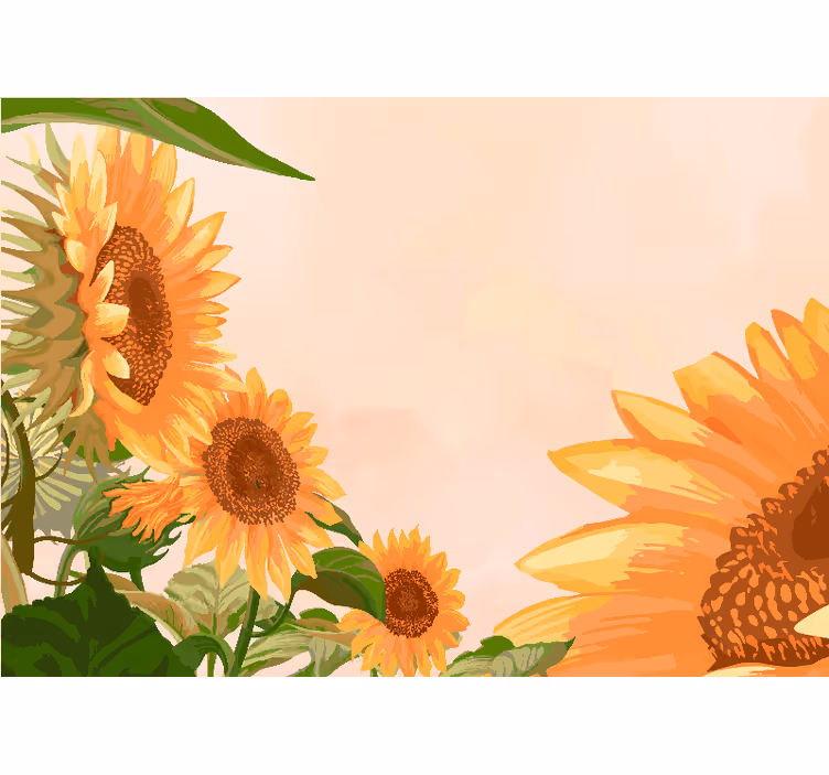 Estore de rolo para cozinha girassóis pintados - TenStickers