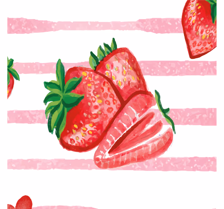 Estore de rolo para cozinha morangos sem emenda listrados - TenStickers