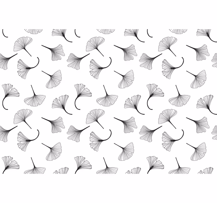 Estore de rolo para cozinha padrão folhas de ginkgo preto - TenStickers