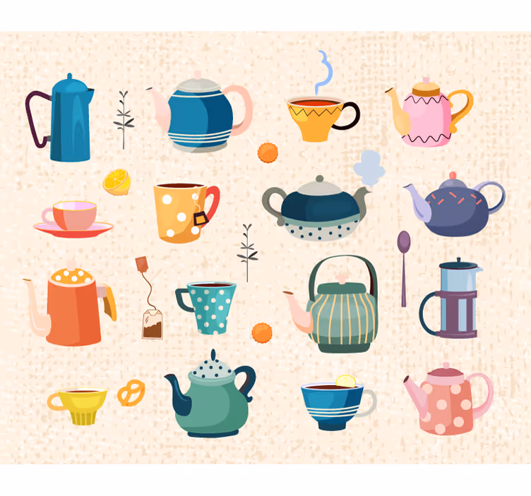 Estore de rolo para cozinha chá vintage - TenStickers