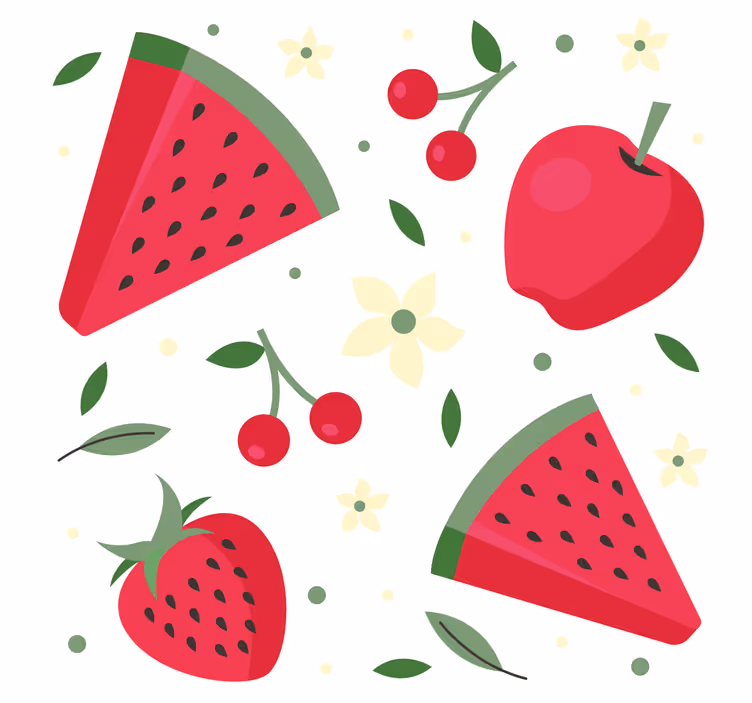 Estore de rolo para cozinha com padrão de frutas variadas - TenStickers