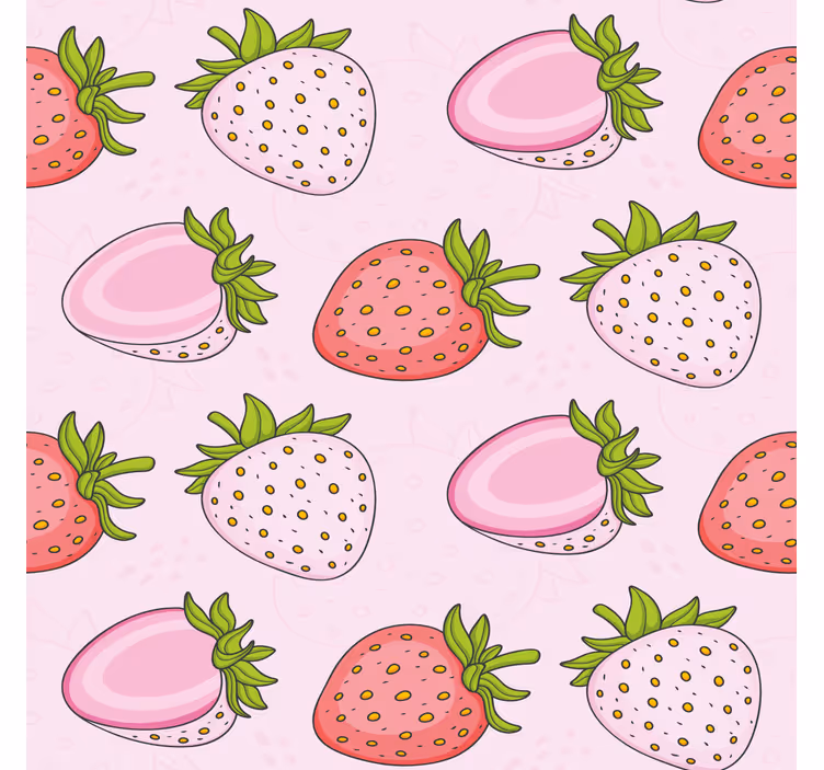 Estore de rolo para cozinha morangos rosa e vermelho - TenStickers