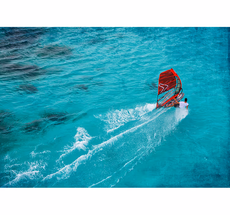 Estore de rolo azul para surfista na água - TenStickers