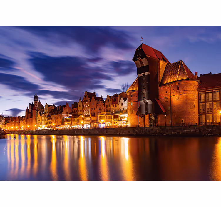 Estore de rolo azul gdańsk à noite - TenStickers