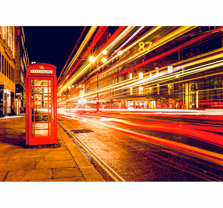 Estore de rolo vermelho noite icônica de londres - TenStickers