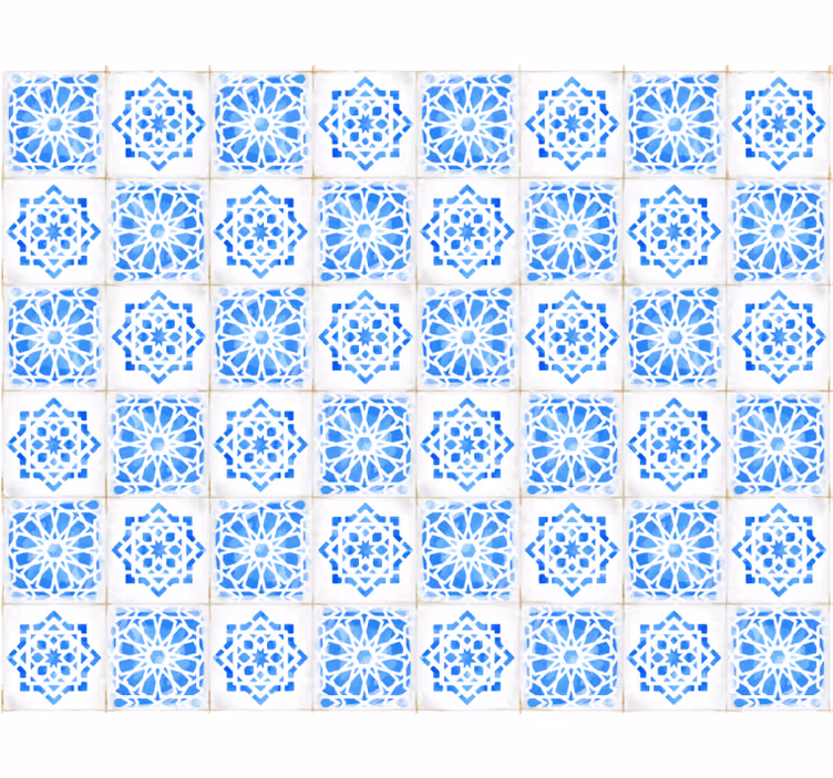 Estore de rolo azul com padrões azuis intrincados - TenStickers