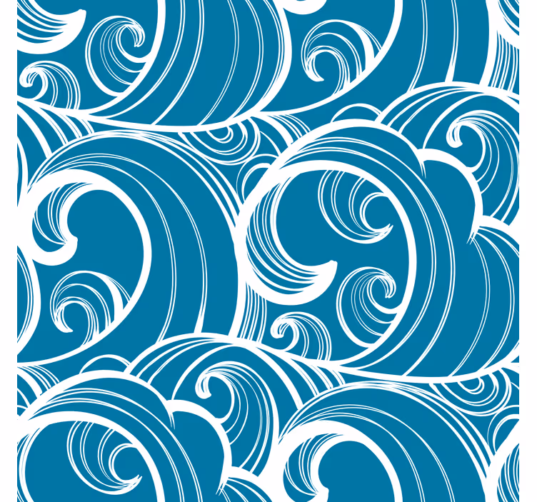 Estore de rolo azul padrão azul ondulado - TenStickers