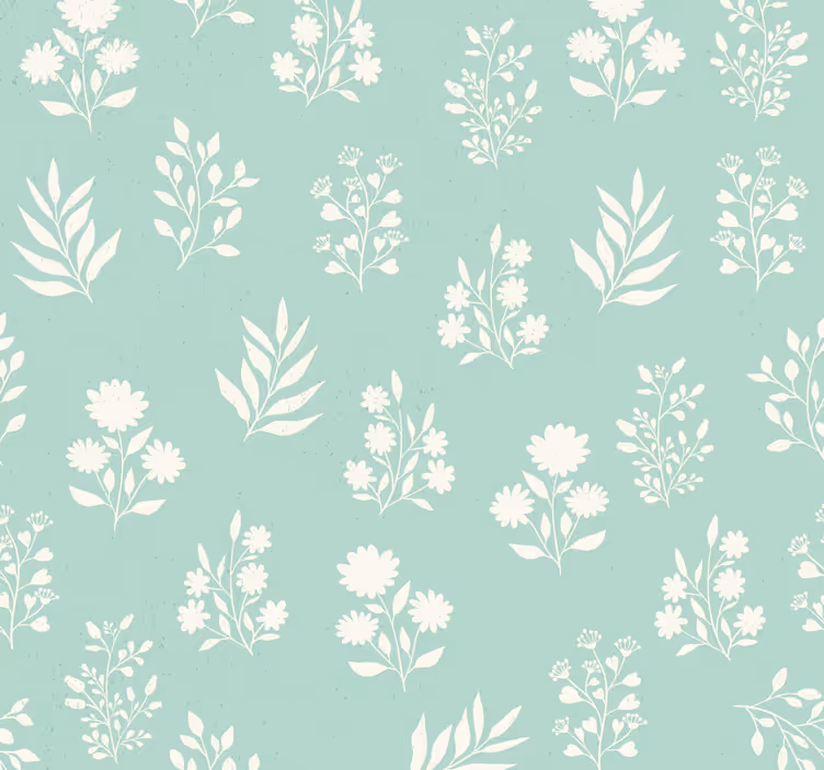 Estore de rolo azul com padrão de flores pequenas - TenStickers