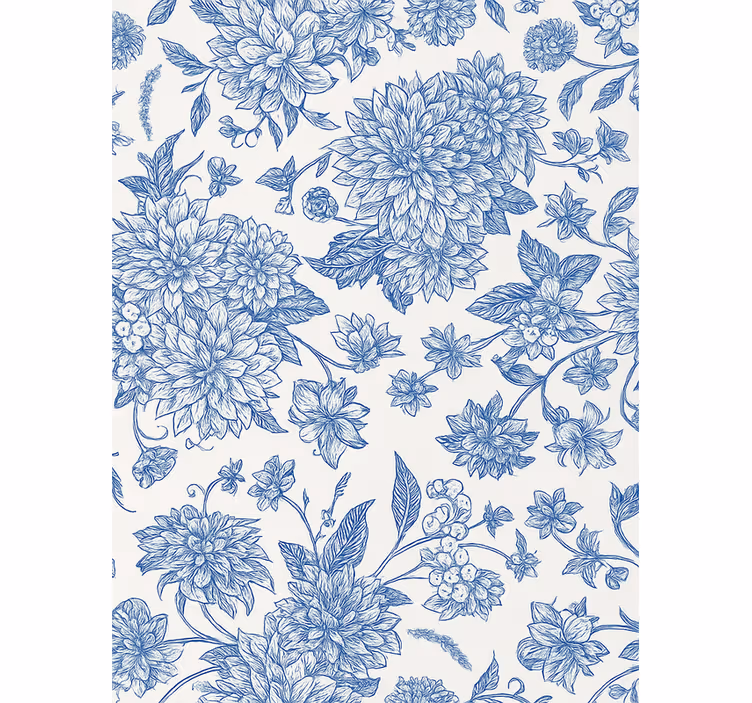 Estore de rolo azul flor de dahlia azul - TenStickers