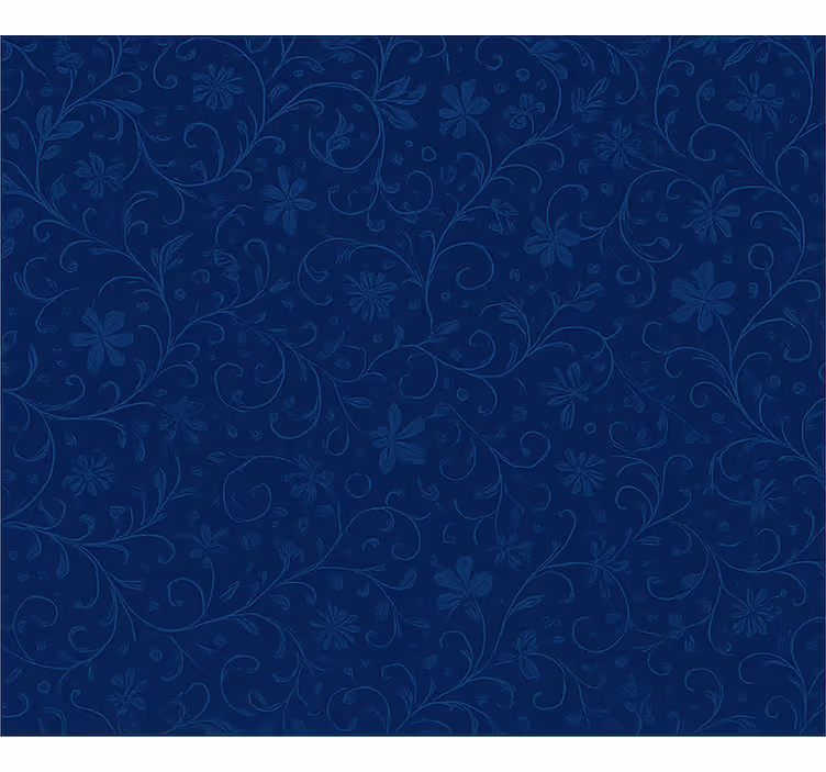Estore de rolo azul com motivo floral azul marinho - TenStickers