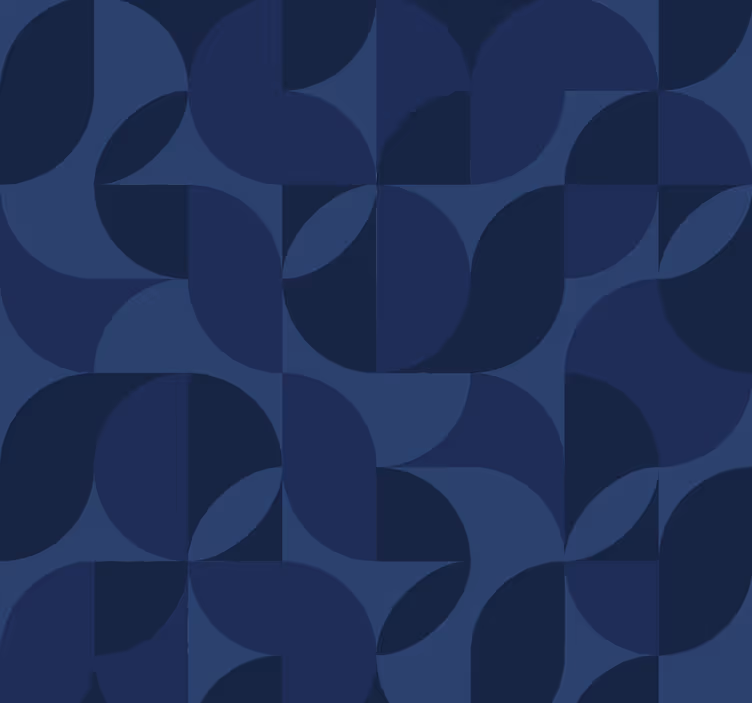Estore de rolo azul geométrico retrô - TenStickers