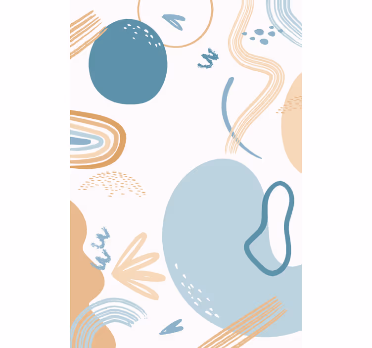 Estore de rolo azul com padrões de ondas abstratas - TenStickers
