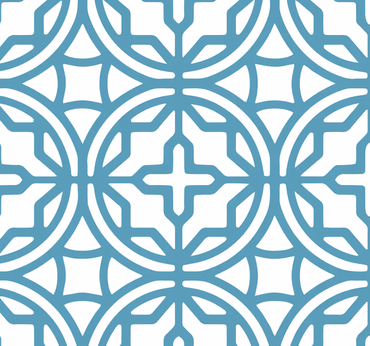 Estore de rolo azul com padrão geométrico turquesa - TenStickers