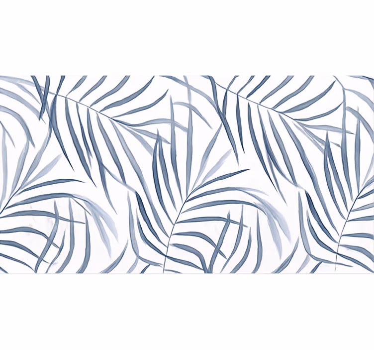 Estore de rolo azul com design de folhas finas - TenStickers