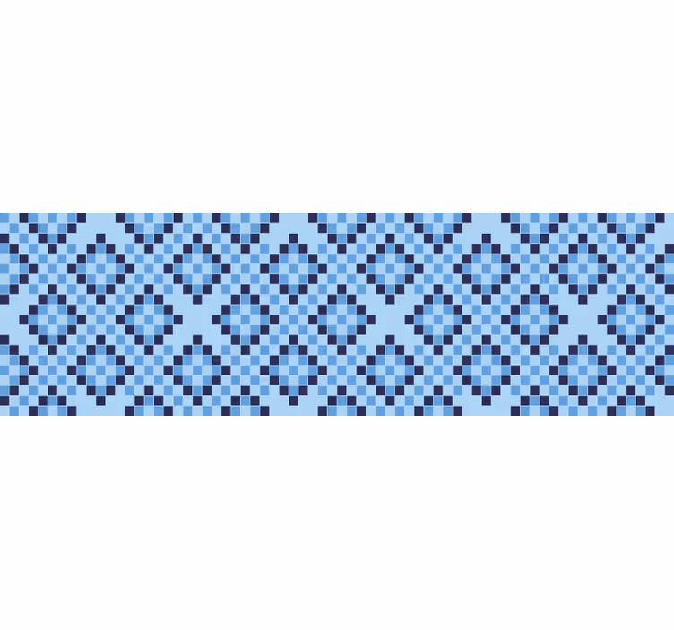 Estore de rolo azul padrão pixel azul geométrico - TenStickers
