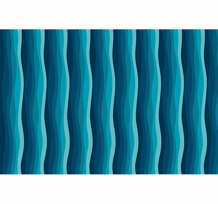 Estore de rolo azul com desenho das ondas - TenStickers