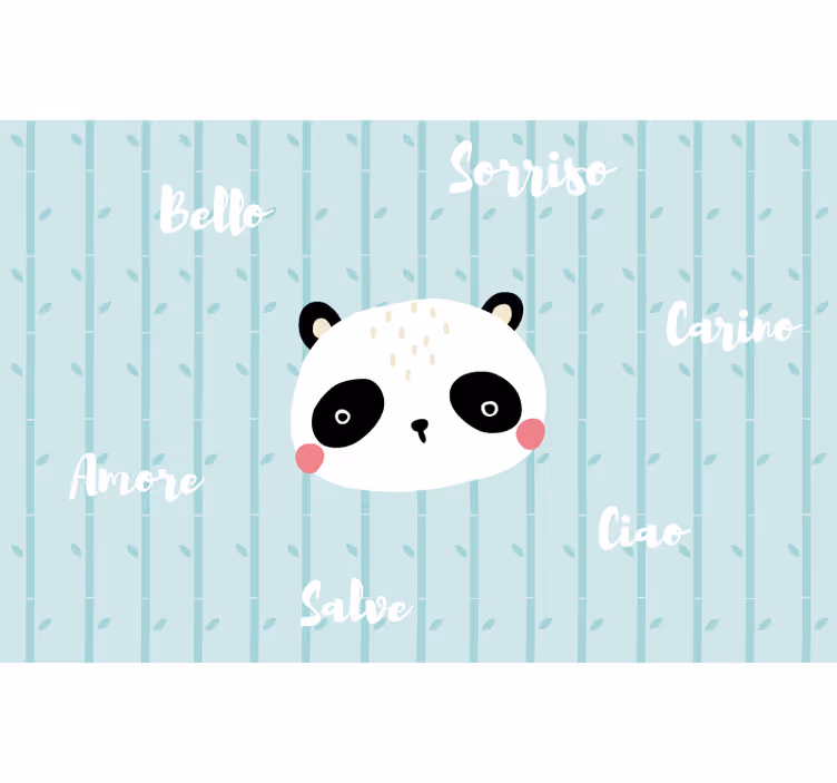 Estore de rolo azul panda nas nuvens - TenStickers