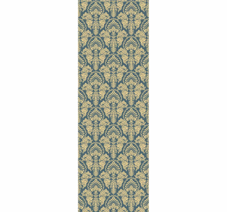 Estore de rolo vintage padrão clássico turquesa e amarelo - TenStickers